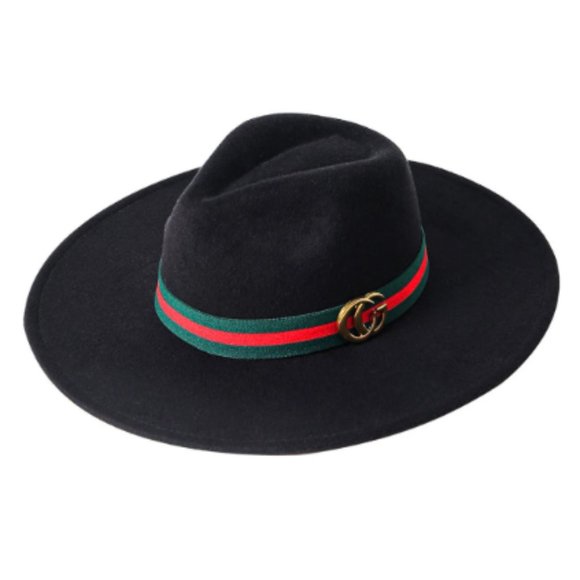Generic Other - Black Fedora-With RIbbon- New